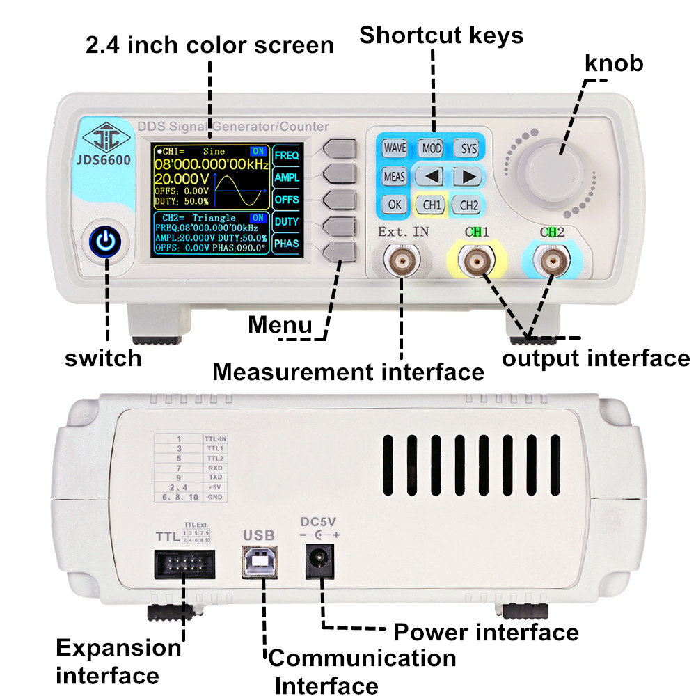 YAO JDS6600 15/30/40/50/60MHz  - đánh giá và giá Dual Channel Arbitrary Waveform Function Generator 60Mhz